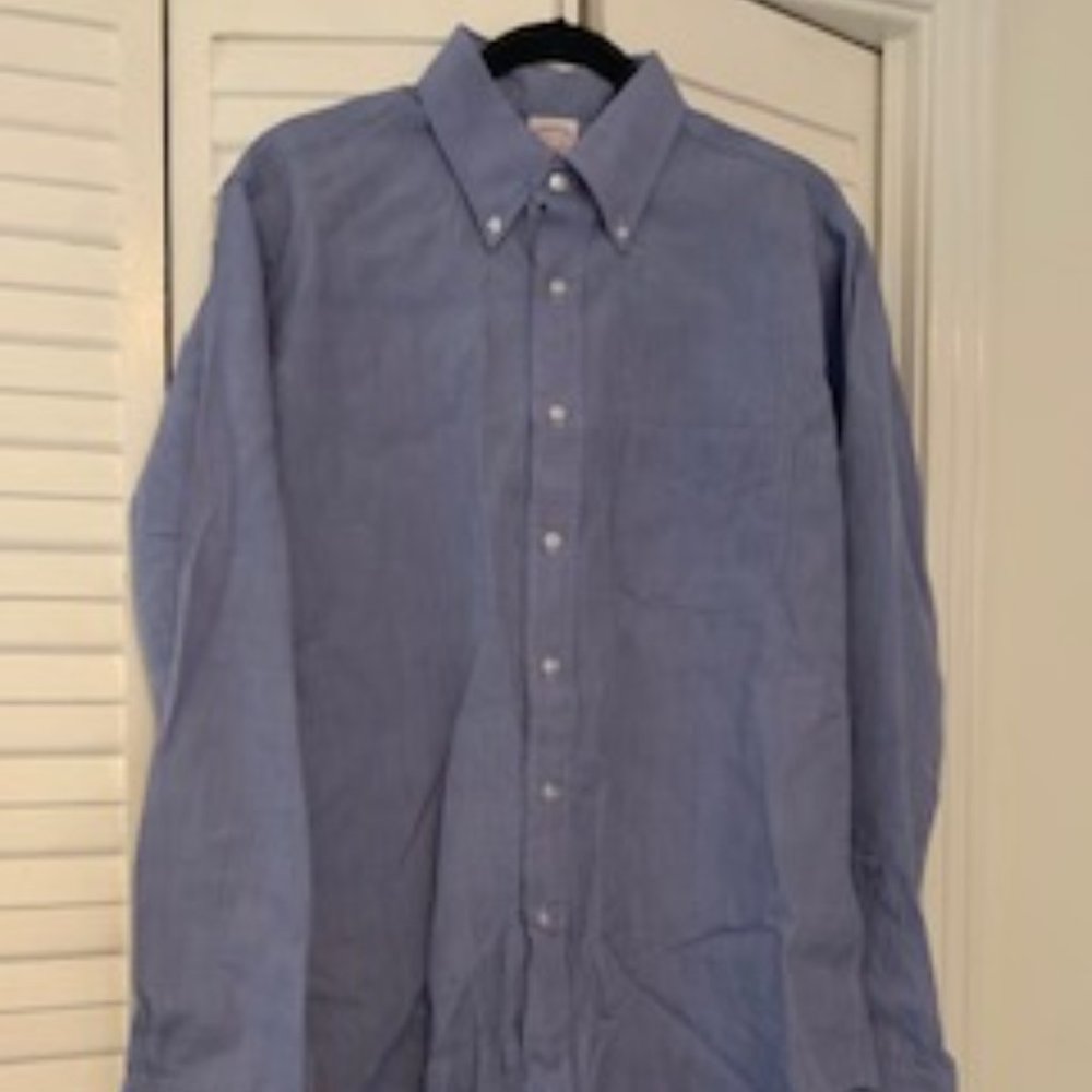 Men's Brook Brothers Blue Dress Shirt, size large
